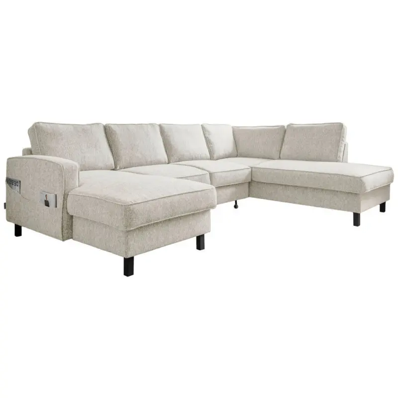 Wohnlandschaft in Struktur Beige