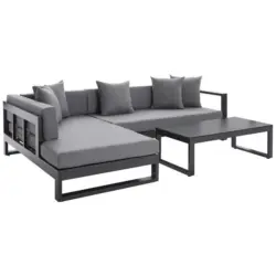 Loungegarnitur 180/248 cm Aluminium