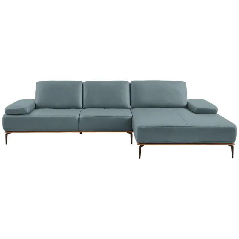 Ecksofa 16580 Sprint in Echtleder Blau 314/176 cm