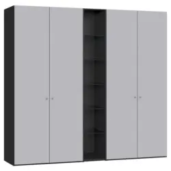 Dreht&uuml;renschrank in Schwarz, Hellgrau