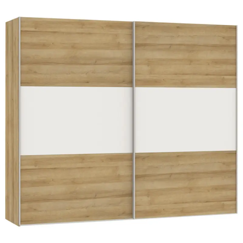 Schwebet&uuml;renschrank in Wei&szlig;, Eichefarben