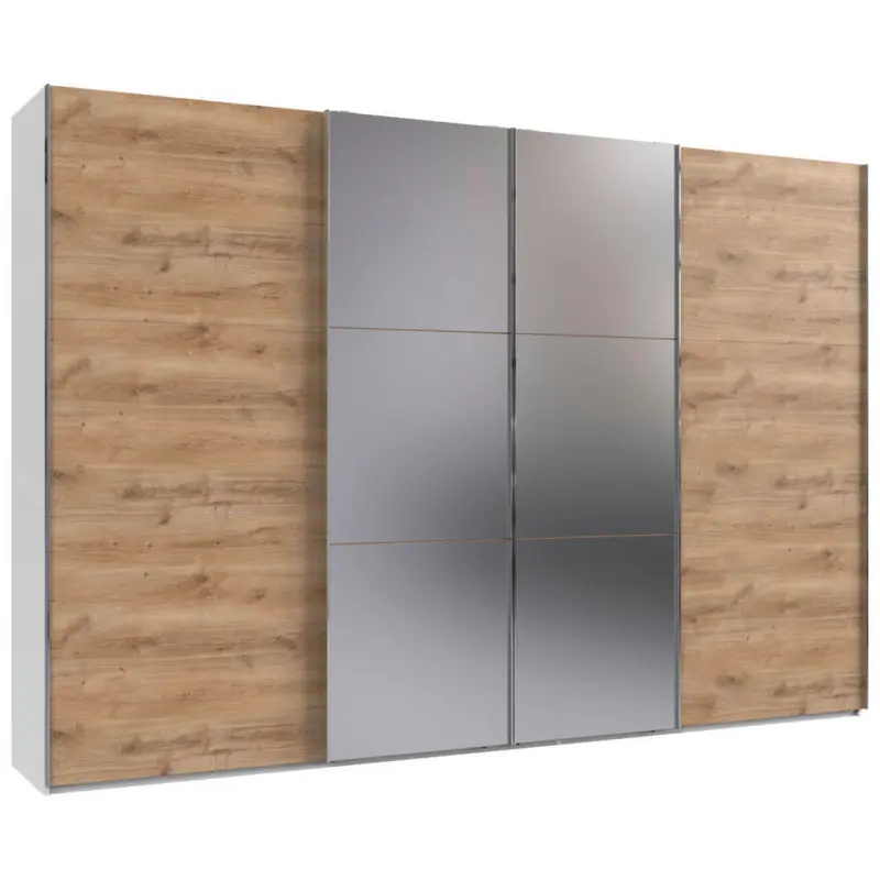 Schwebet&uuml;renschrank in Wei&szlig;, Plankeneiche