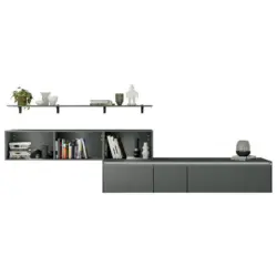 Wohnwand in Grau, Gr&uuml;n 322,3/115/48,5 cm