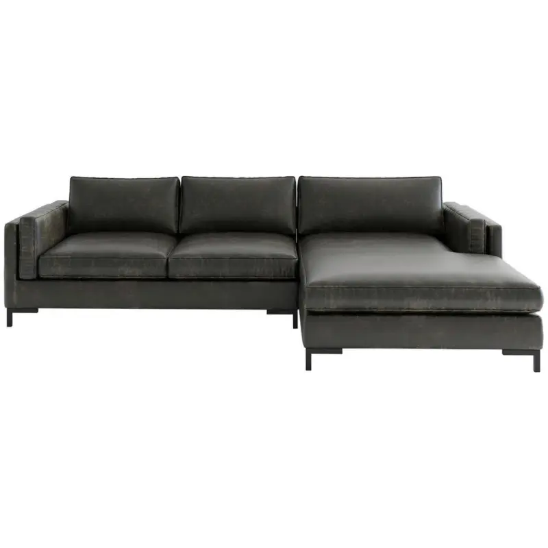 Ecksofa Packo in Lederlook, Flachgewebe Olivgr&uuml;n 265/160 cm