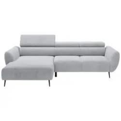 Ecksofa in Cord Dunkelgrau 174/277 cm
