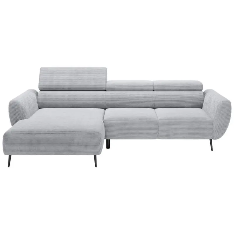 Ecksofa in Cord Dunkelgrau 174/277 cm