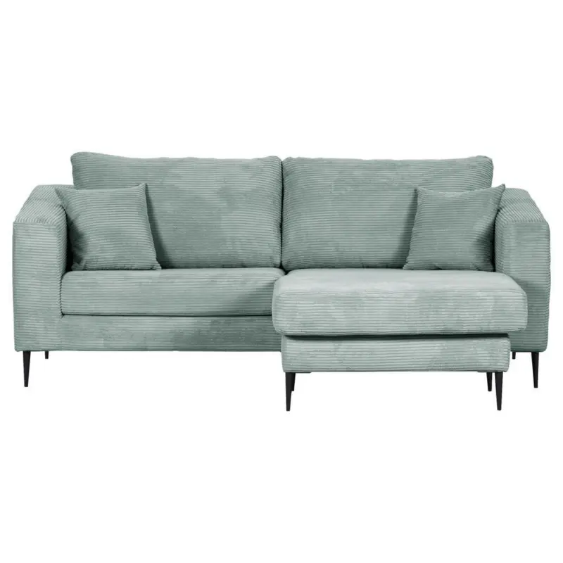 Ecksofa in Cord Olivgr&uuml;n 212/155 cm