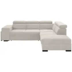 Ecksofa in Webstoff Creme
