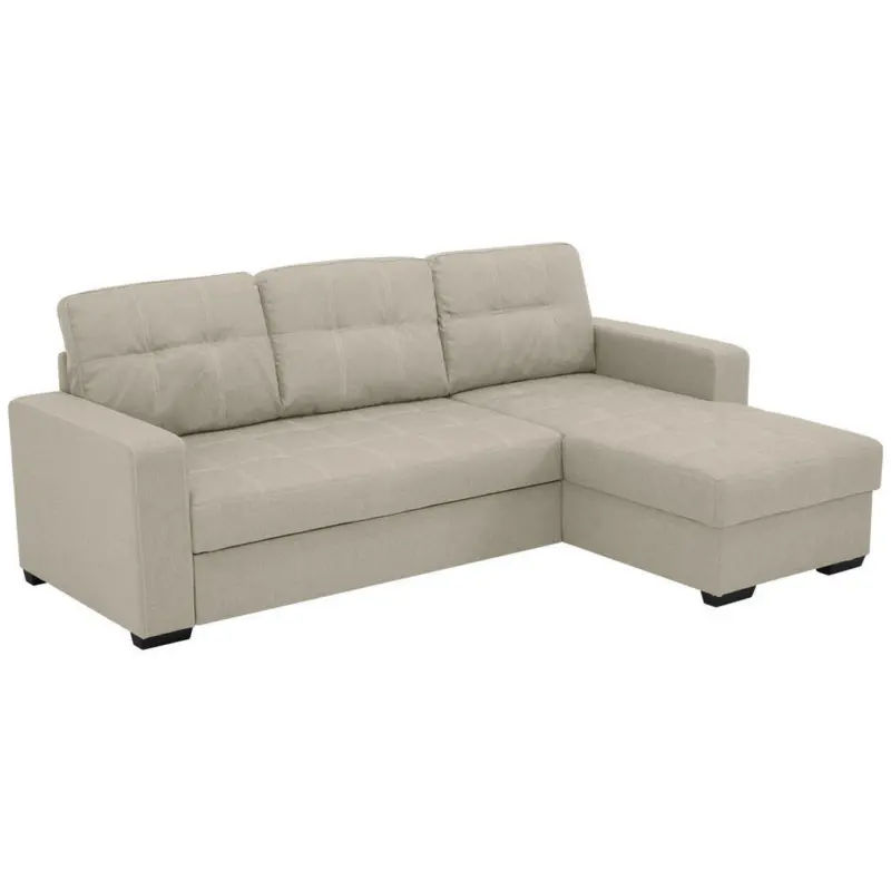 Eckschlafsofa in Mikrofaser Sandfarben