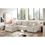 XXXLutz Lauterach - Ihr M&ouml;belhaus bei Bregenz Eckschlafsofa Dexter in Chenille Elfenbein