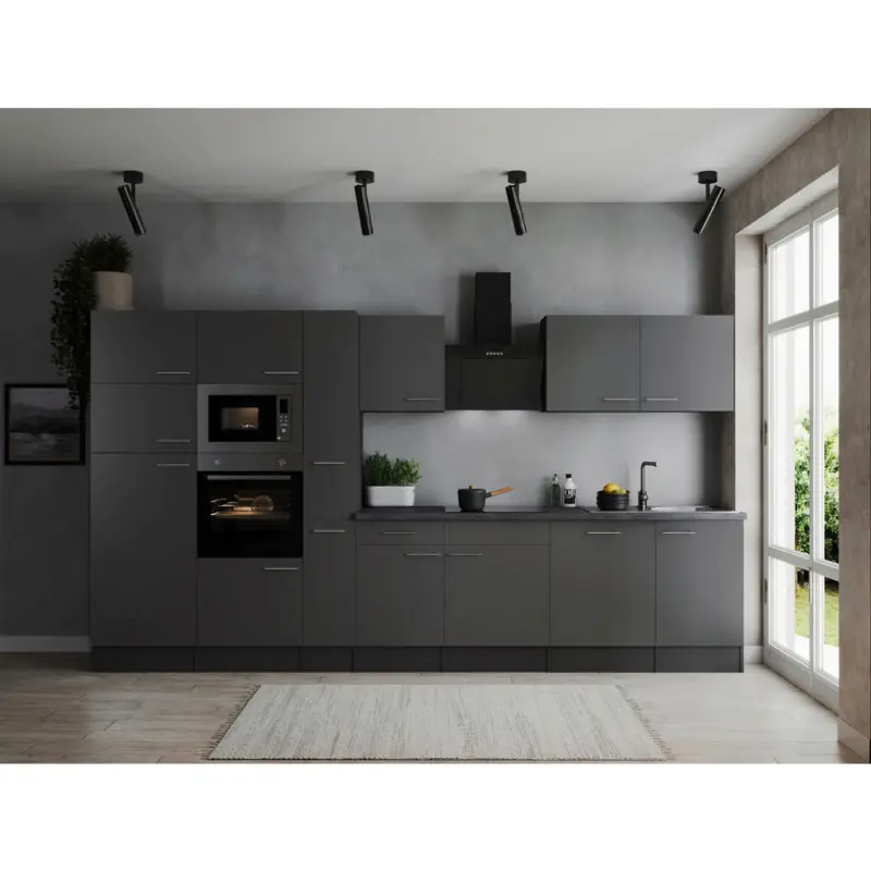 K&uuml;chenblock 370 cm in Grau