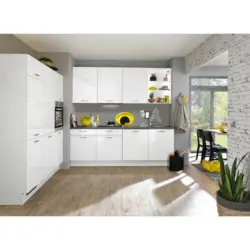 Eckk&uuml;che 180/240 cm in Graphitfarben, Wei&szlig;