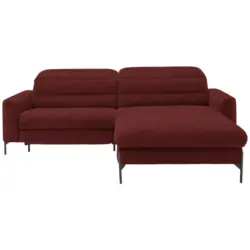 Ecksofa in Flachgewebe Rot 252/191 cm