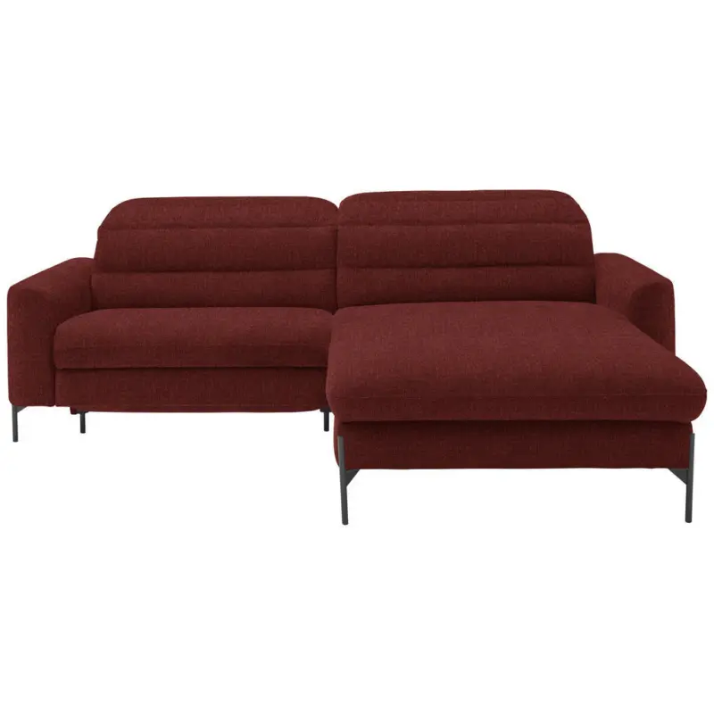 Ecksofa in Flachgewebe Rot 252/191 cm