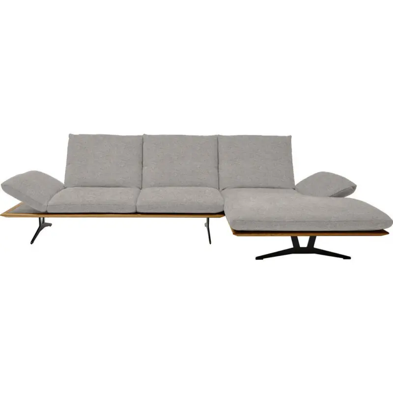 Ecksofa Formia in Flachgewebe Hellgrau 314/159 cm