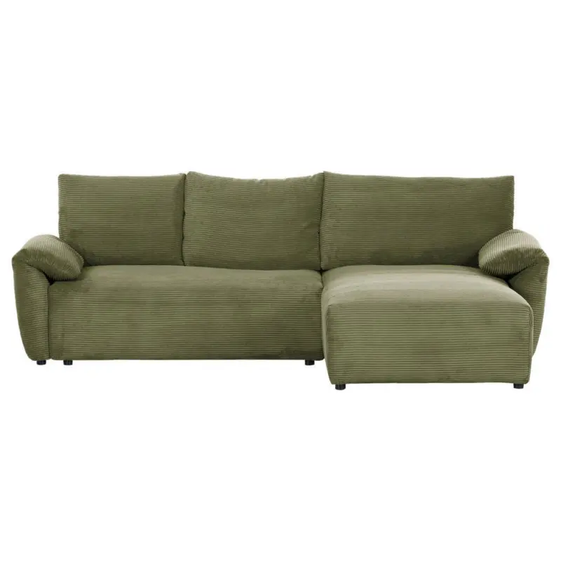 Ecksofa in Cord Dunkelgr&uuml;n