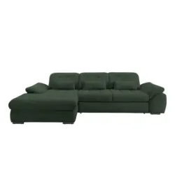 Ecksofa in Cord Dunkelgr&uuml;n