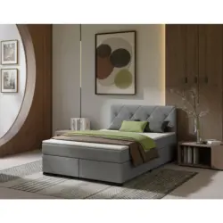 Boxspringbett 120/220 cm in Hellgrau