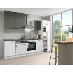 K&uuml;chenblock 280 cm in Anthrazit, Wei&szlig;