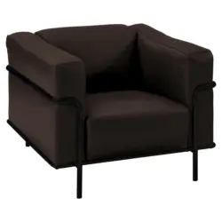 Sessel in Echtleder Dunkelbraun