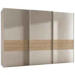 Schwebet&uuml;renschrank in Champagner, Eiche Bianco