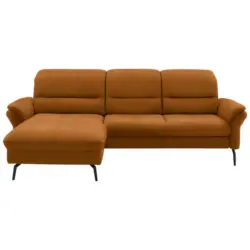 Ecksofa in Flachgewebe Currygelb 181/260 cm