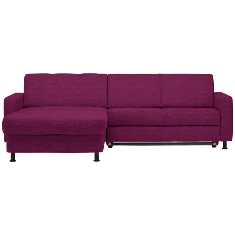 Ecksofa in Webstoff Lila 165/257 cm