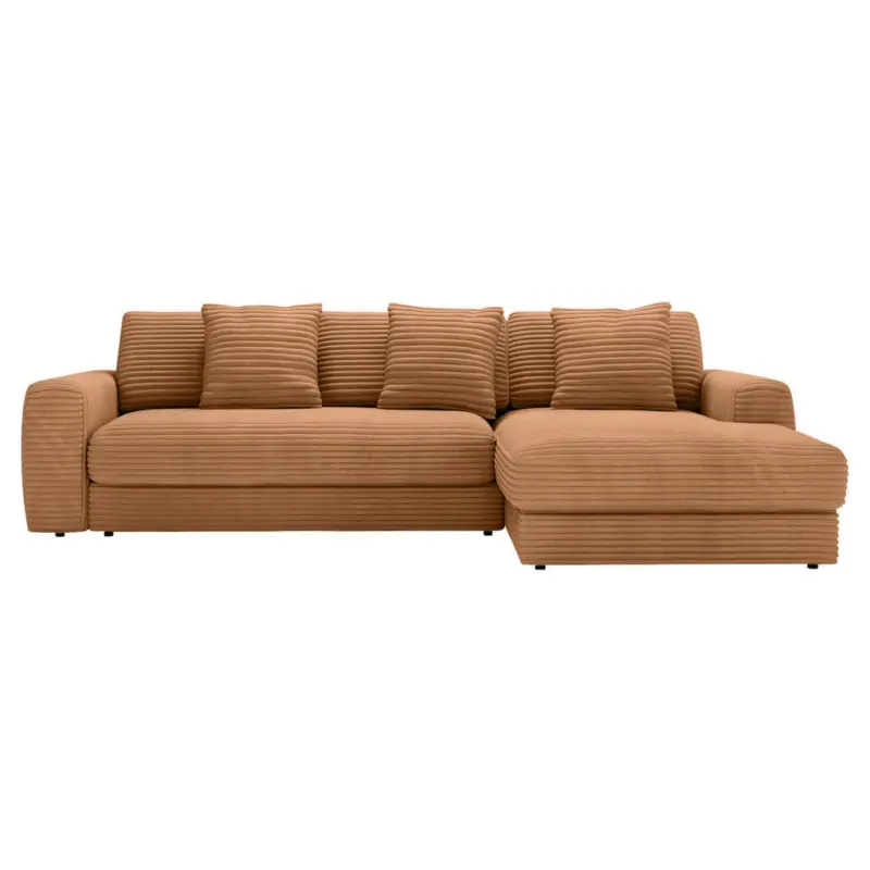 Ecksofa in Cord Rostfarben 302/182 cm