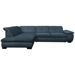 Ecksofa in Flachgewebe Blau 242/313 cm