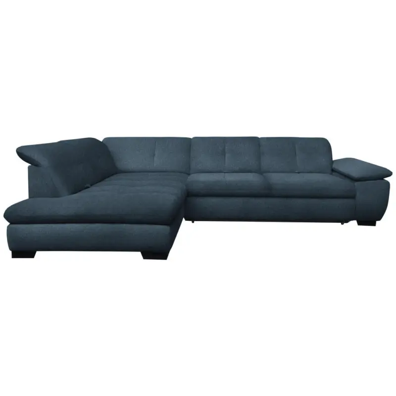 Ecksofa in Flachgewebe Blau 242/313 cm