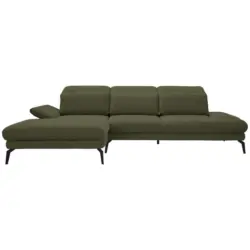 Ecksofa in Chenille Gr&uuml;n 180/289 cm