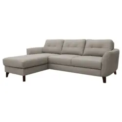 Ecksofa in Lederlook Echtleder Platinfarben