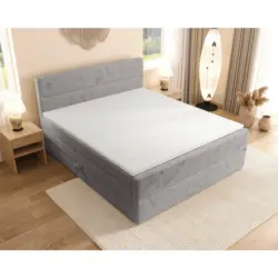 Boxspringbett 200/200 cm in Silberfarben