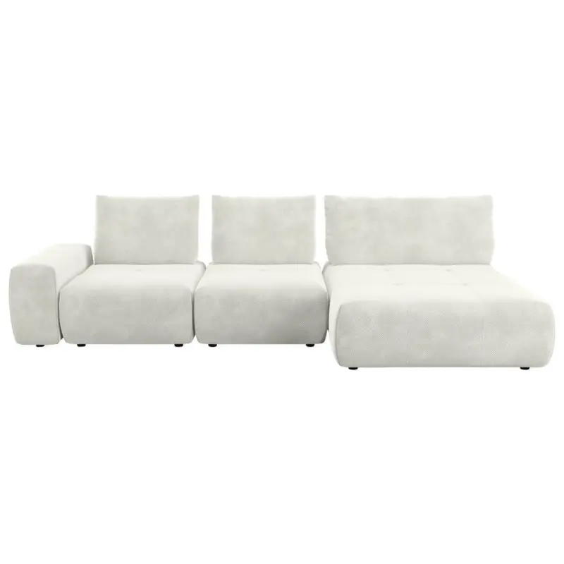 Ecksofa in Velours Creme 347/174 cm