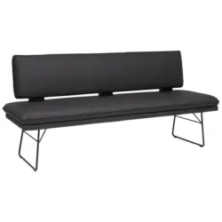 Sitzbank in Metall, Textil Schwarz