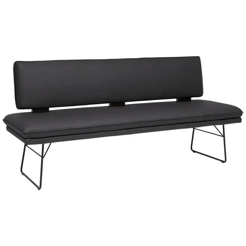 Sitzbank in Metall, Textil Schwarz