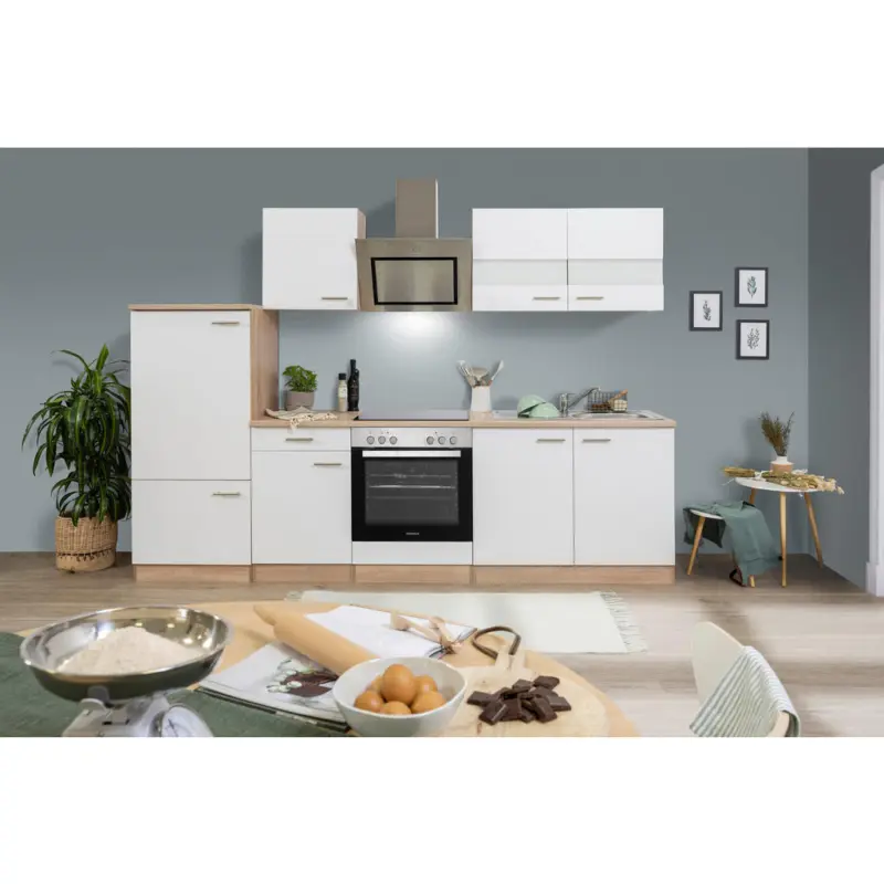 K&uuml;chenblock 270 cm in Wei&szlig;