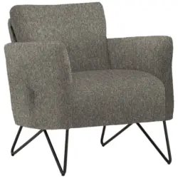 Sessel in Chenille, Mikrofaser Grau