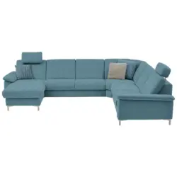 Wohnlandschaft in Chenille Blau