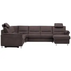 Wohnlandschaft in Mikrofaser Graubraun