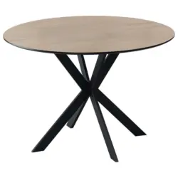 Esstisch in Metall, Holzwerkstoff