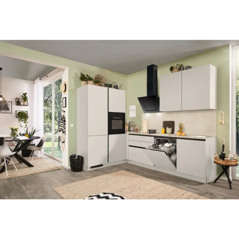 Eckk&uuml;che 183/276 cm in Hellgrau