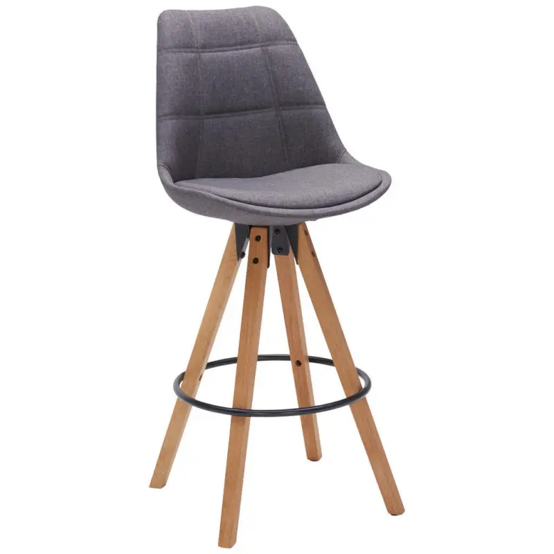 Barhocker in Eichefarben, Dunkelgrau
