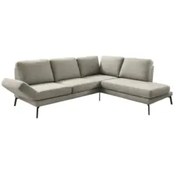 Ecksofa in Mikrofaser Olivgr&uuml;n 250-288/207-223 cm