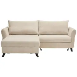 Ecksofa in Cord Beige