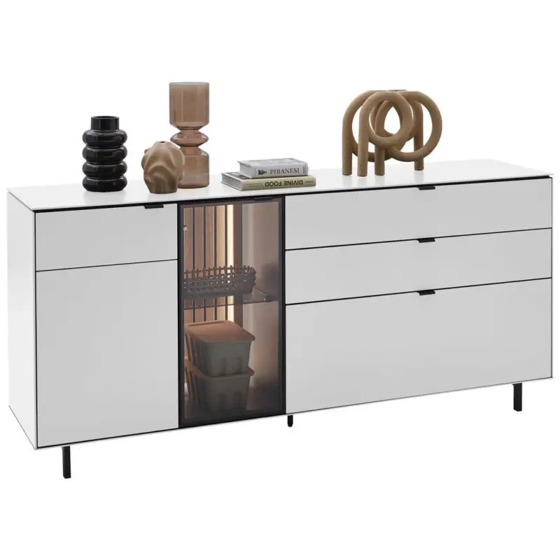 Sideboard Wei&szlig;, Eichefarben