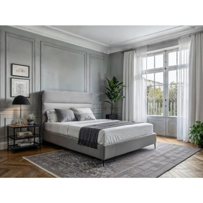 Boxspringbett 120/200 cm in Hellgrau