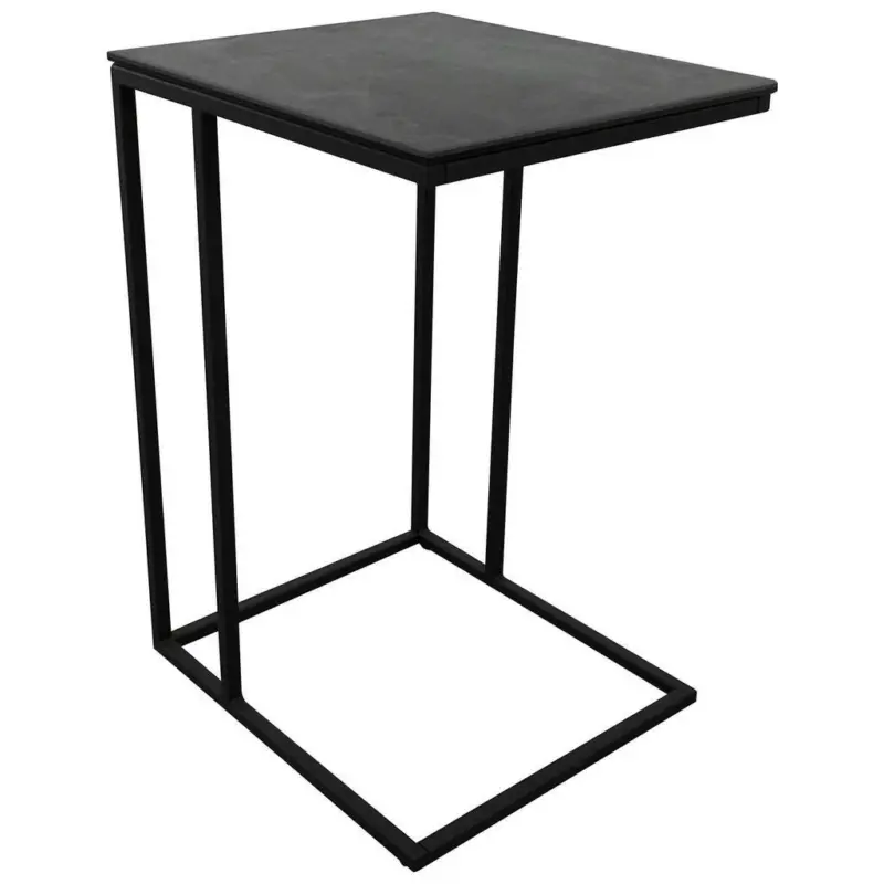 Beistelltisch in Metall, Glas, Keramik 43/38/63 cm