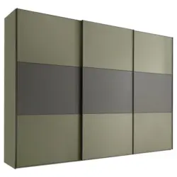 Schwebet&uuml;renschrank in Anthrazit, Salbeigr&uuml;n