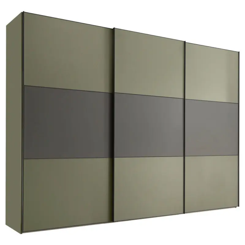 Schwebet&uuml;renschrank in Anthrazit, Salbeigr&uuml;n